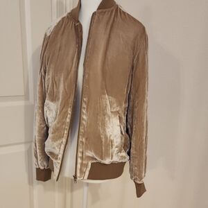 Madewell Woman's Brown Velvet Bomber Jacket